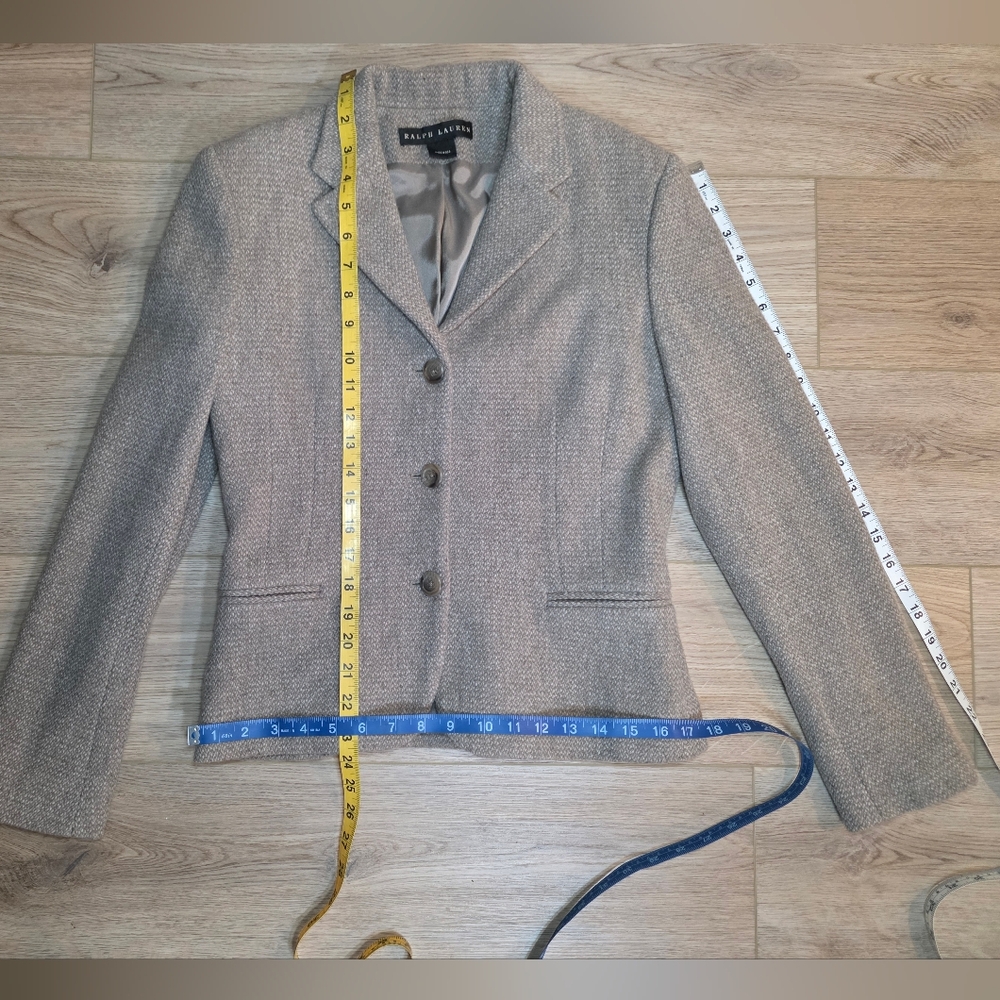 PRISTINE Ralph Lauren Black Label Beige Tan Wool Blend Blazer Size Small - Picture 7 of 10